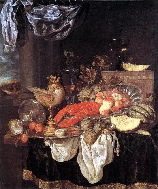 BEYEREN, Abraham van Large Still-life with Lobster oil painting image